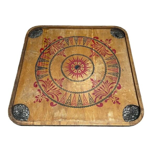 Antique Carrom Game Board 28 1/2" Large Wooden Vintage Decor Man Cave Bar Barn - Picture 7 of 9